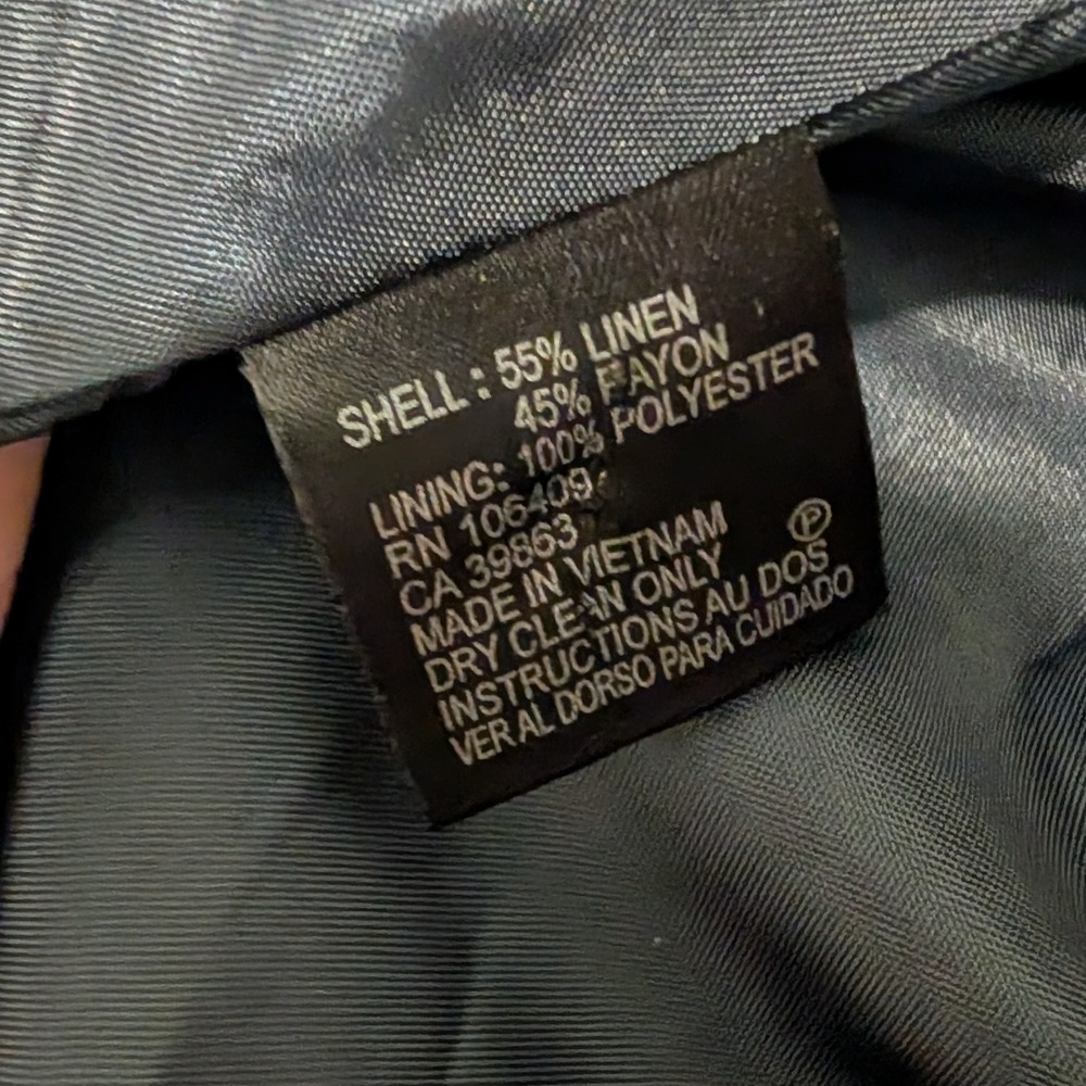 Tahari Arthur S. Levine Blue Linen Blend Blazer Jacket Size 10 Career - Picture 3 of 7